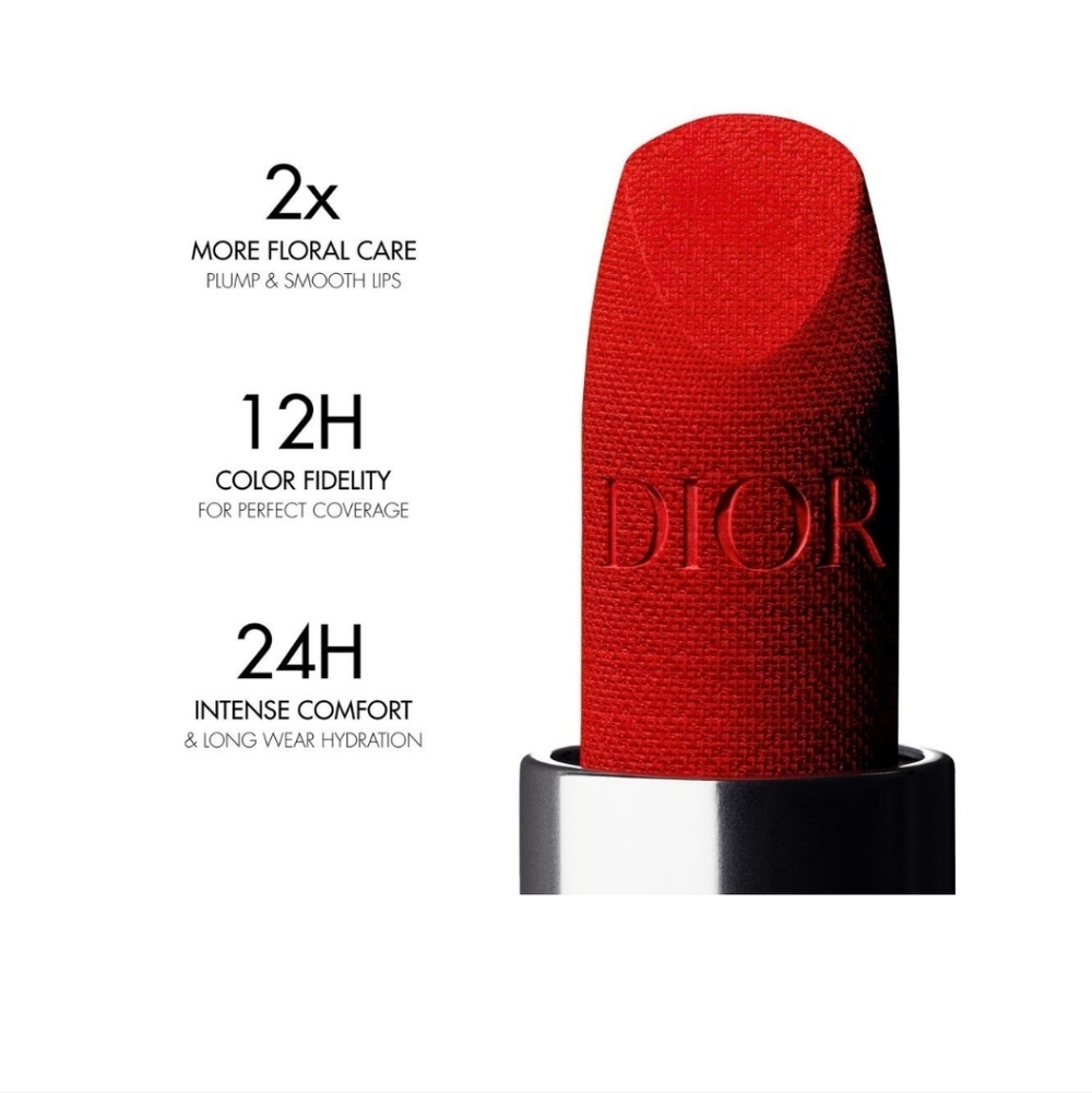 Dior Rouge Matte Lipstick - Velvet 999 - Picture 2 of 4